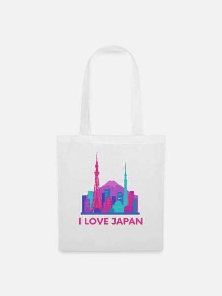 Ich liebe Japan Skyline - Stoffbeutel - Weiß
