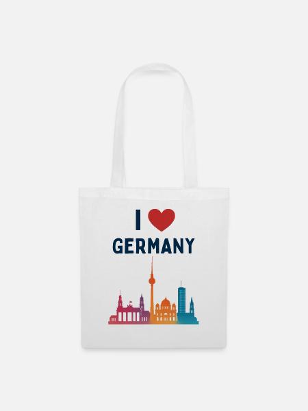 Ich liebe Deutschland Skyline - Stoffbeutel - Weiß