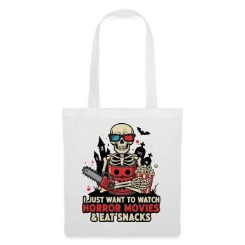 Skelett Popcorn Horror Snack - Stoffbeutel - Weiß - Vorne