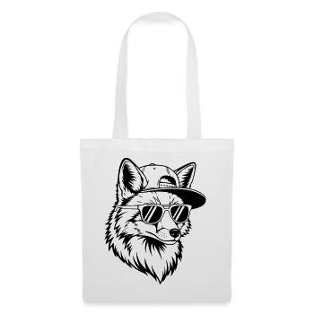 Cool fox with cap and sunglasses - Tote Bag - white - Front