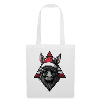 Donkey Santa with sunglasses - Tote Bag - white - Front