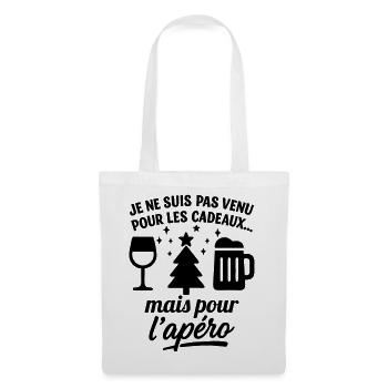 Ich bin hier für den Weihnachtshumor-Aperitif - Stoffbeutel - Weiß - Vorne