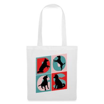 Dogs I Love Dogs Silhouettes Dog Mom Dog Dad - Tote Bag - white - Front