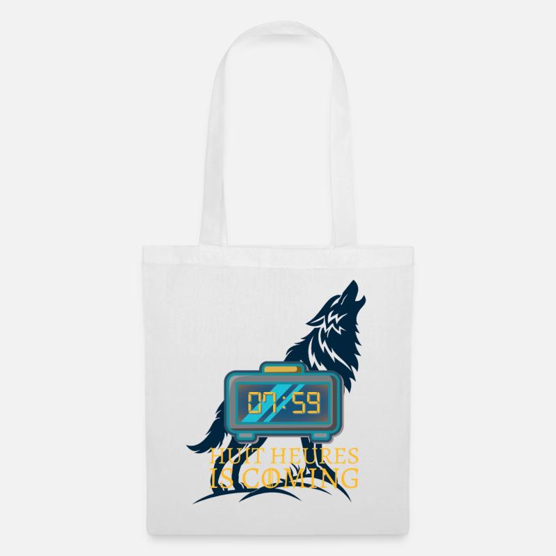 eight o'clock is coming - Tote Bag - white