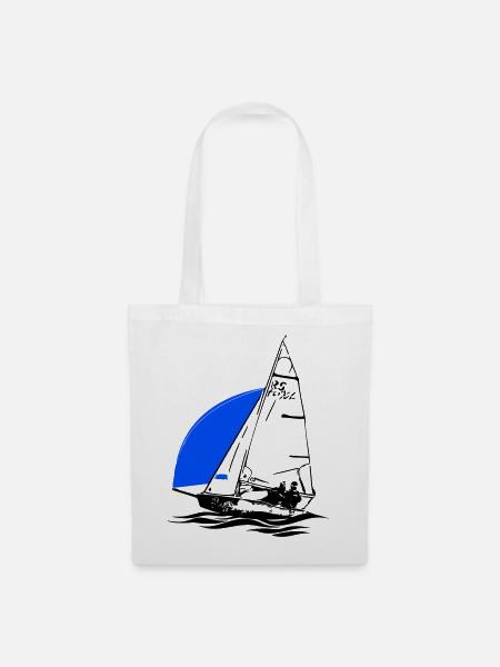 RS Feva XL Segelboot Jugend Segeln Jolle Regatta - Stoffbeutel - Weiß