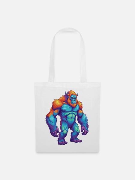 Bunte Bigfoot-Regenbogen-Pop-Art-Aquarell - Stoffbeutel - Weiß