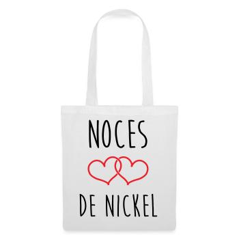Nickel-Hochzeit 28 Jahre Glück und Liebe - Stoffbeutel - Weiß - Vorne