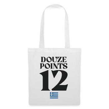 Douze Punkte 12 Griechenland Euroviision - Stoffbeutel - Weiß - Vorne