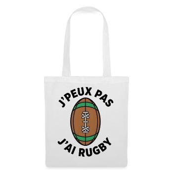 Rugby rétro Ballon vert brun - Sac en tissu - blanc - Devant