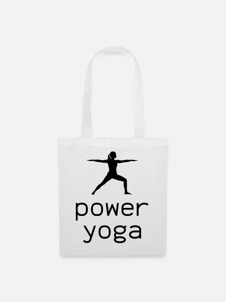 Balance Power Yoga Silhouette - Stoffbeutel - Weiß