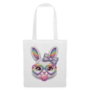 Easter Bunny Bubble Heart Glasses Rainbow - Tote Bag - white - Front