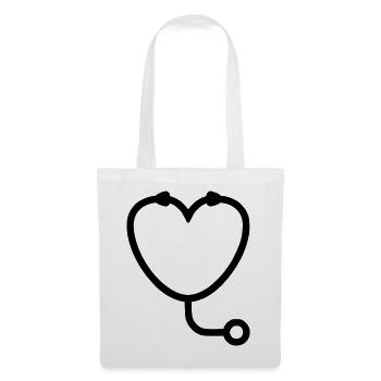 Vet Heart Stethoscope Logo - Tote Bag - white - Front