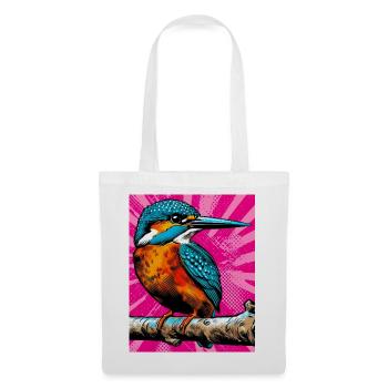 martin-pêcheur - Sac en tissu - blanc - Devant