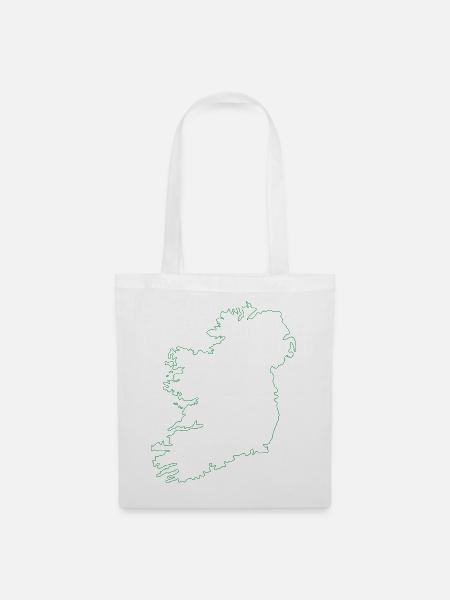 Irland-Karte - Stoffbeutel - Weiß
