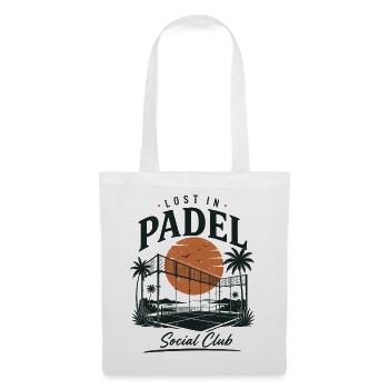 Lost in Padel Social Club | Vintage Padel - Stoffbeutel - Weiß - Vorne