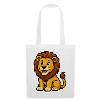 Pixel Lion Cub Design - Tote Bag - white - Front