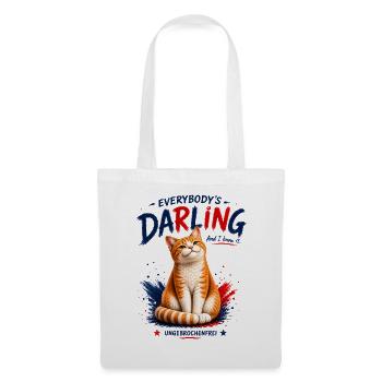 Everybody’s Darling  Charmante Katze mit Charakter - Stoffbeutel - Weiß - Vorne
