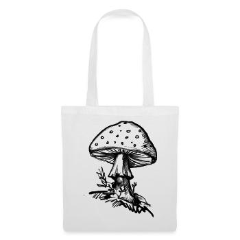 Illustration dessinée à la main de champignons, crayon - Sac en tissu - blanc - Devant