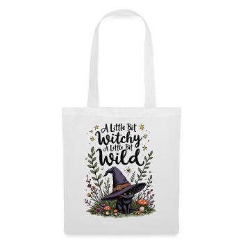 Witchy Black Cat – Ein bisschen wild - Stoffbeutel - Weiß - Vorne