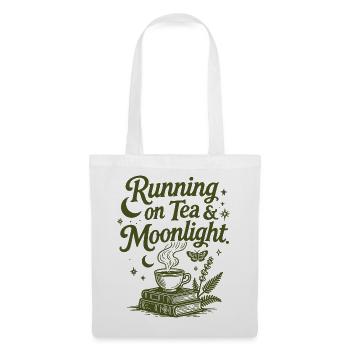 Running on Tea & Moonlight Spruch - Stoffbeutel - Weiß - Vorne