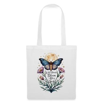 Motte Mond Wild Hearts Bloom Spruch - Stoffbeutel - Weiß - Vorne