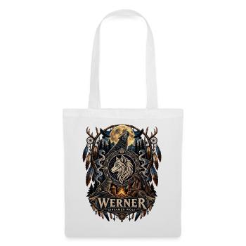 Werner Einsamer Wolf Mystik Fantasy Design - Stoffbeutel - Weiß - Vorne