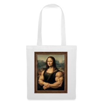 Die muskulöse Mona Lisa - Stoffbeutel - Weiß - Vorne