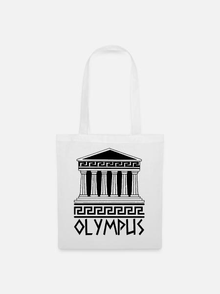 Tempel des Olymps (Schwarz) - Stoffbeutel - Weiß