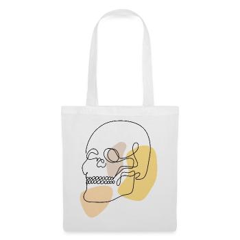Pastellformen abstrakter Lineart Schädel - Stoffbeutel - Weiß - Vorne