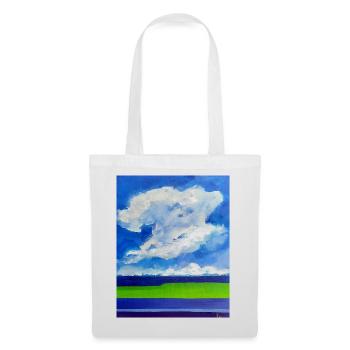 Kunst Wolke Acryl Künstler Jörg Langhans - Stoffbeutel - Weiß - Vorne