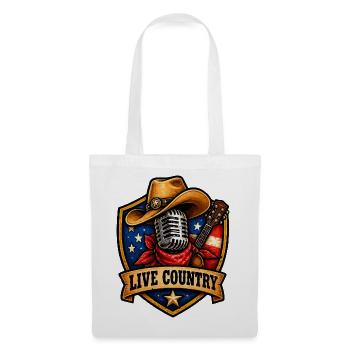 Live Country Shield Musikkultur - Stoffbeutel - Weiß - Vorne