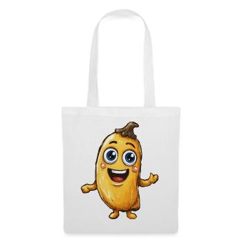 Fröhliche Cartoonbanane - Stoffbeutel - Weiß - Vorne