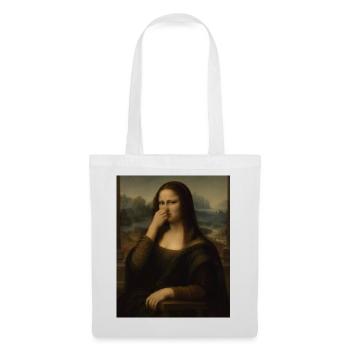 Die Mona Lisa bedeckt ihre Nase - Stoffbeutel - Weiß - Vorne