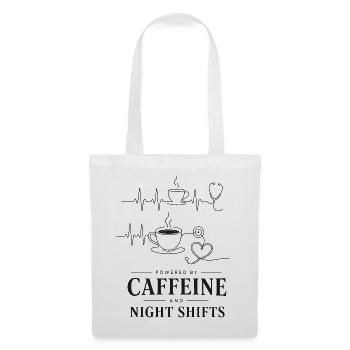 Kaffee Herz Nacht Schicht - Stoffbeutel - Weiß - Vorne
