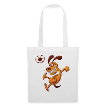 Dog Heading a Foot Ball - Tote Bag - white - Front
