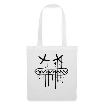 visage mordant les dents croquant mort mort graffiti - Sac en tissu - blanc - Devant