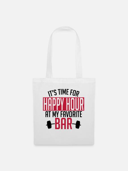 it's time for happy hour at my favorite bar A 2c - Stoffbeutel - Weiß