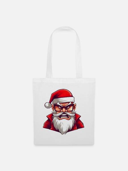 Fun Angry Santa - Sac en tissu - blanc