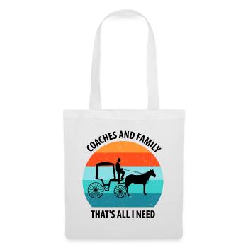 Calèche de cocher Calèche tirée par des chevaux Calèche - Sac en tissu - blanc - Devant