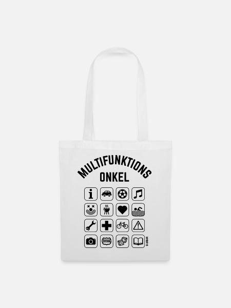 Multifunktions Onkel (16 Icons) - Stoffbeutel - Weiß