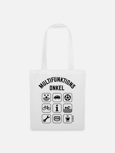Multifunktions Onkel (9 Icons) - Stoffbeutel - Weiß