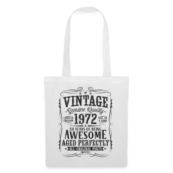 Vintage 1972 Vintage 50 Cadeau d’anniversaire - Sac en tissu - blanc - Devant