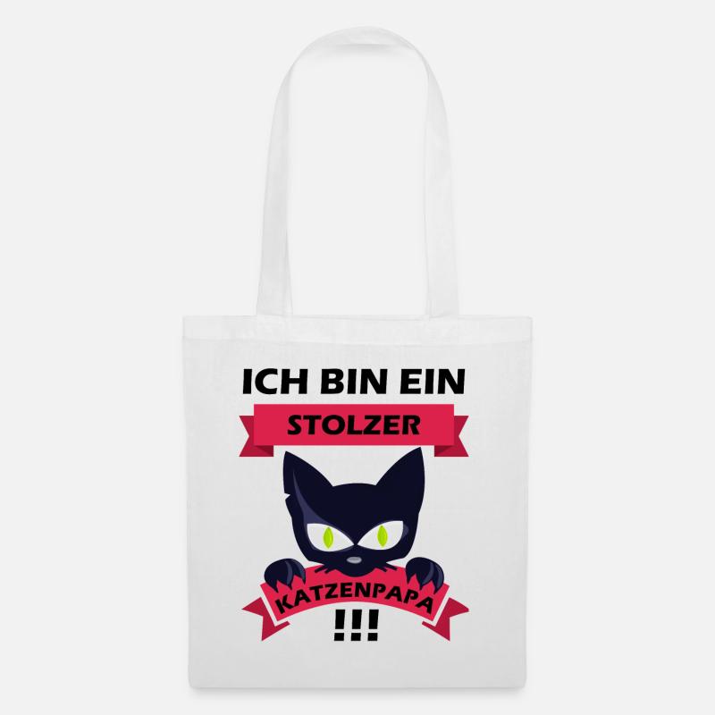Stolzer Katzenpapa - Stoffbeutel - Weiß
