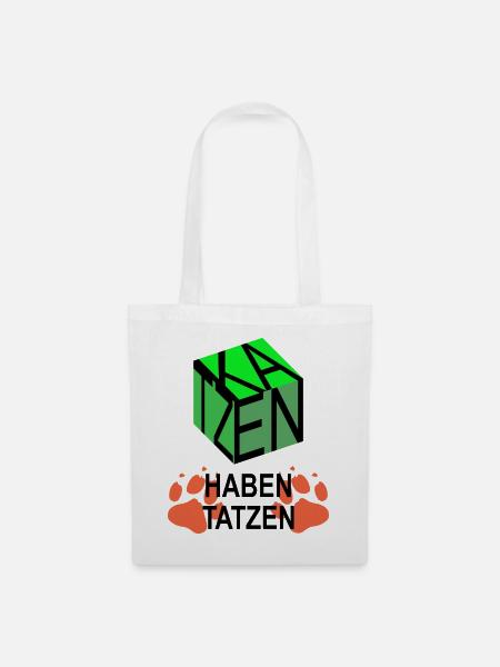 Katzencube - Stoffbeutel - Weiß