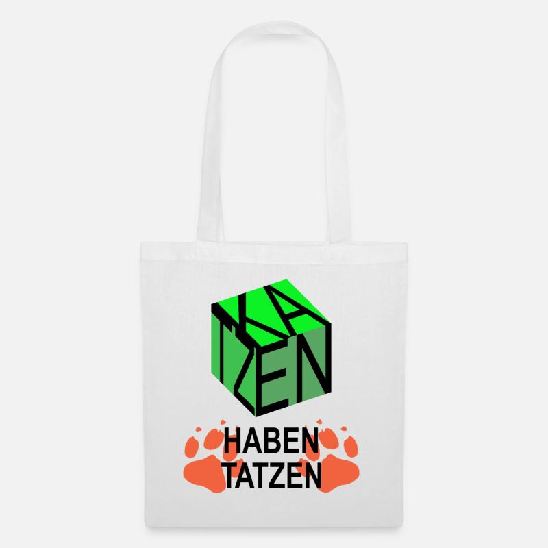 Katzencube - Stoffbeutel - Weiß