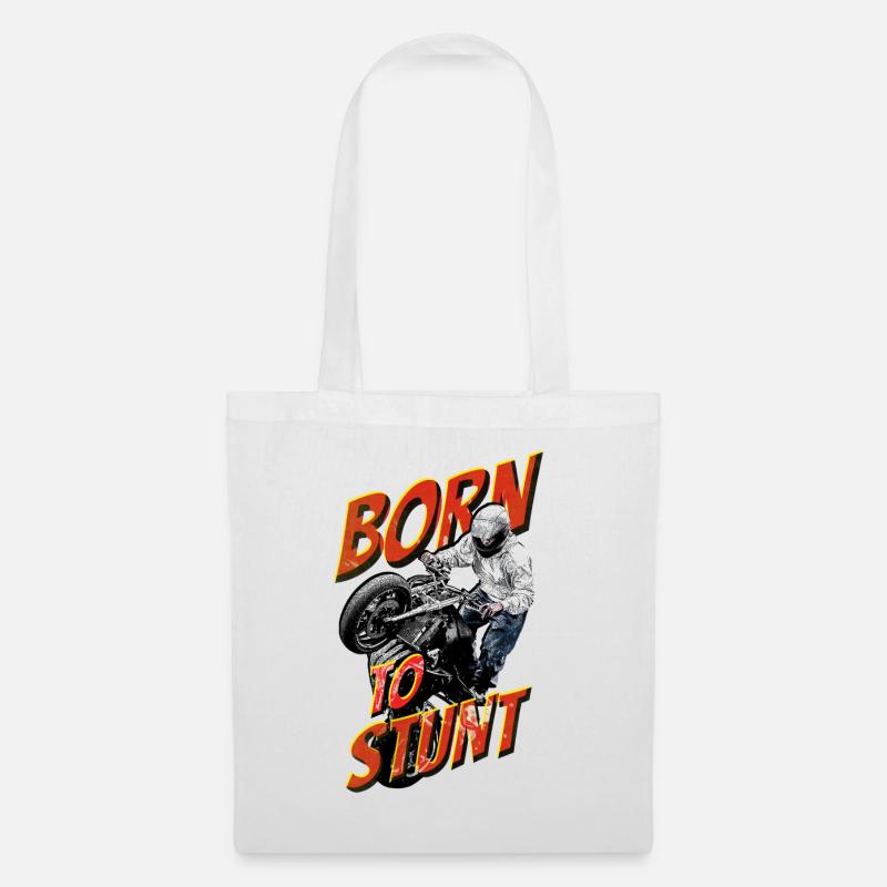 Motorcycle pattern - Born to stunt - Tote Bag - white