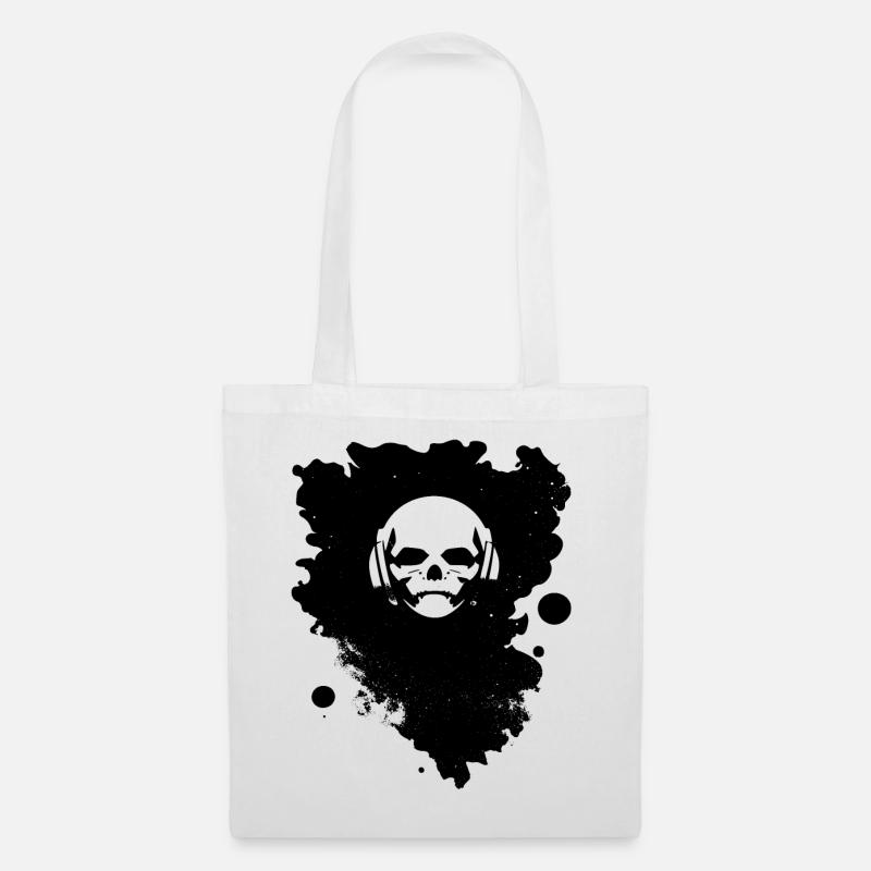 Skull Headset - Tote Bag - white