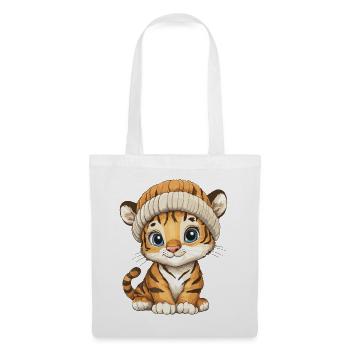 Tiger Süß Niedlich Baby Kinder Tier Cartoon - Stoffbeutel - Weiß - Vorne