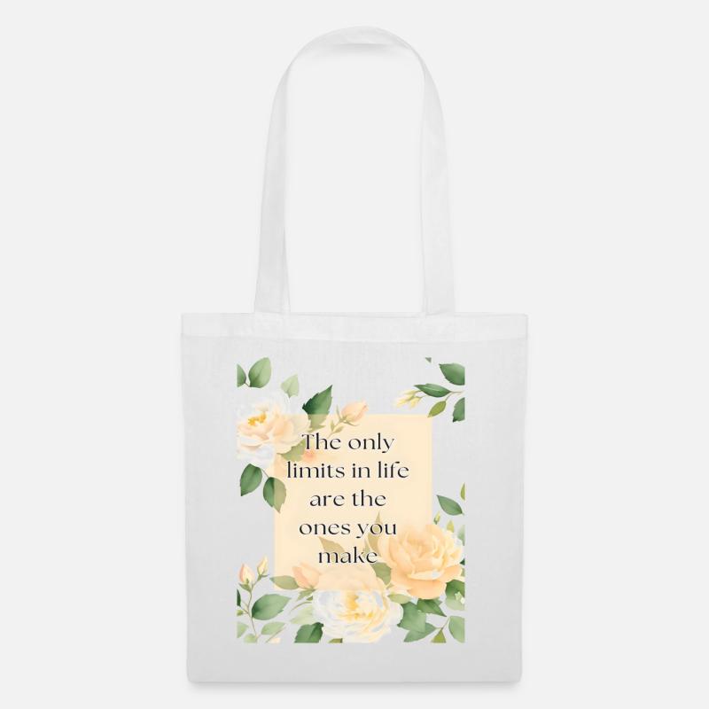 Floral pattern with saying - The Only limits in life - Tote Bag - white