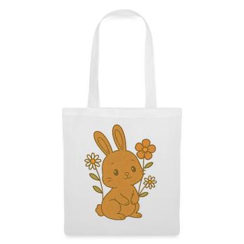 Bunny Bunny Printemps Fleurs Été Jardin de Pâques - Sac en tissu - blanc - Devant